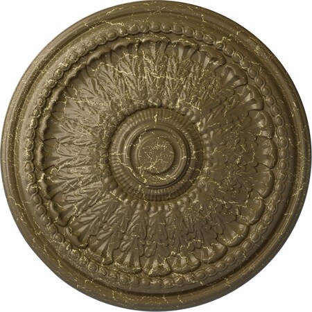 Ekena Millwork Brunswick Ceiling Medallion (Fits Canopies up to 4 1/2"), 27"OD x 2 1/2"P, Mississippi Mud Crackle CM27BRMMC